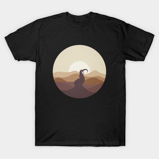 Flat Landscape Ibex Desert Animal Silhouette